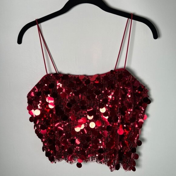 NWT THIRTY / THIRTY Bubble Sequined Sleeveless Spaghetti Blouse Size M - Picture 2 of 15